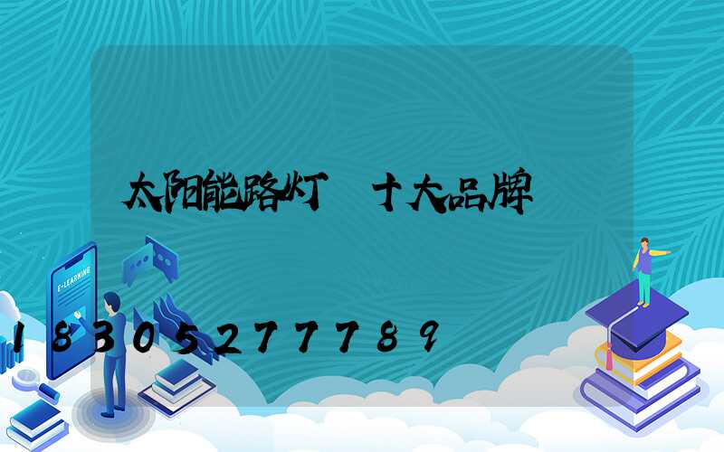 太阳能路灯 十大品牌